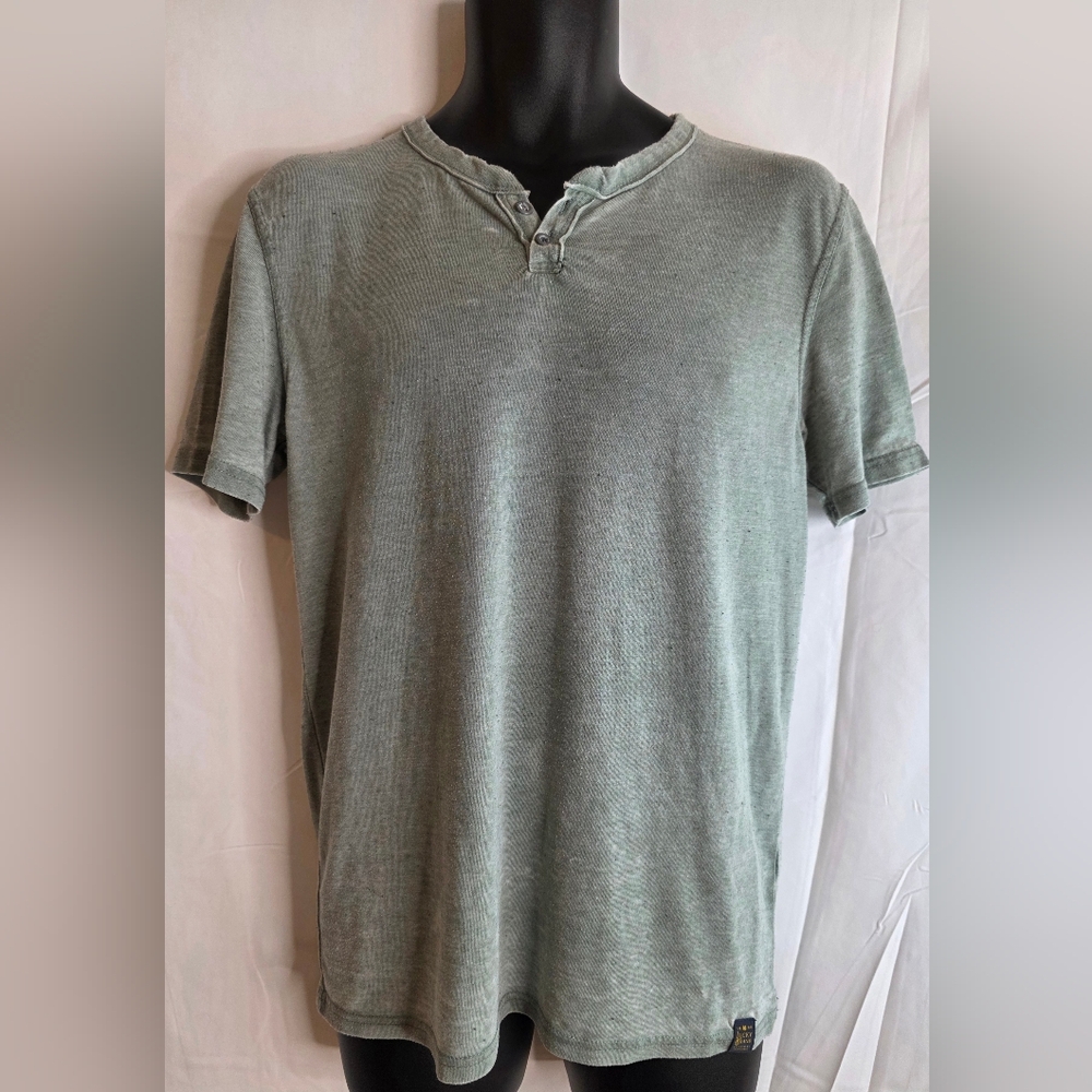 Lucky Brand Venice Burnout Men's Gray Henley T-Shirt Size Small 2684AE - Picture 2 of 10